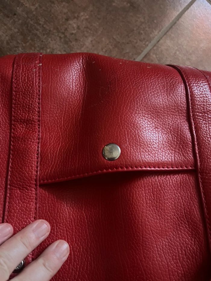 Sac Arthur et Aston en cuir rouge - photo numéro 5