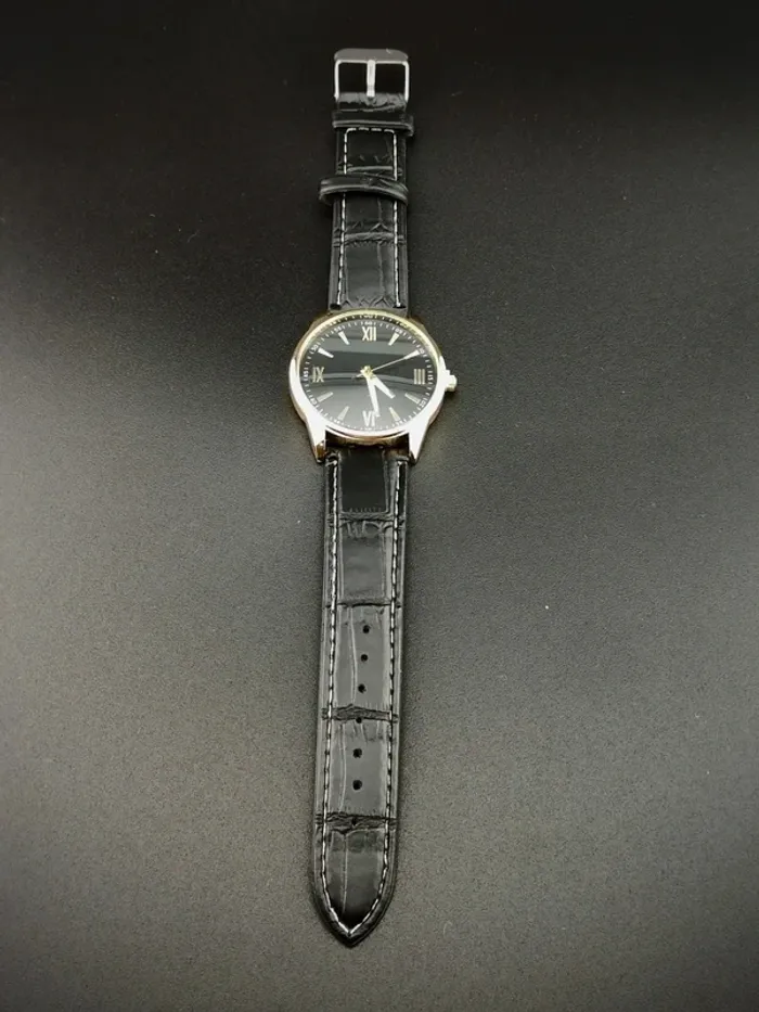 Montre noire & dorée texturée, classique men - photo numéro 3