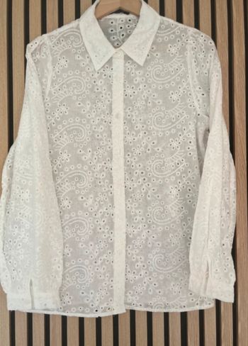 Chemise blanche 100% coton à broderies