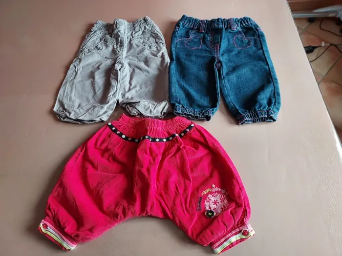 lot 3 pantalons fille 6 mois