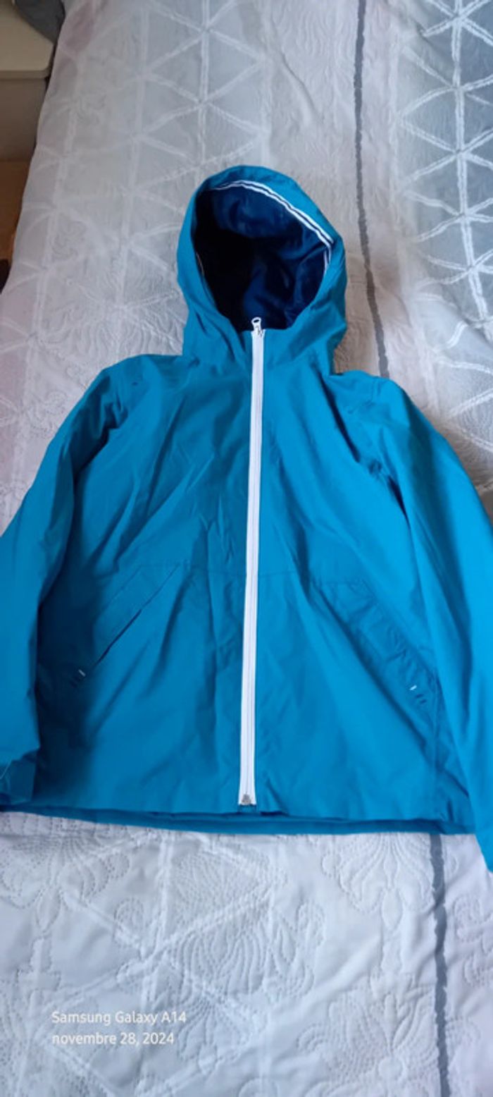Blouson coupe vent doublé tribord bleu garçon 12 ans décathlon - photo numéro 2