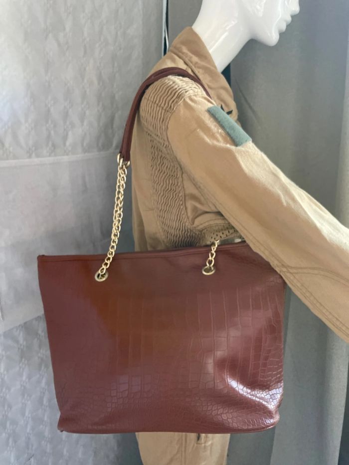 Sac marron effet python - Comme neuf - photo numéro 2