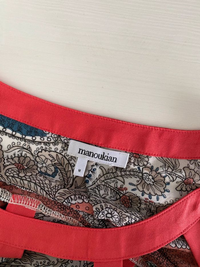 Top corail blanc et bleu manoukian taille M - photo numéro 3