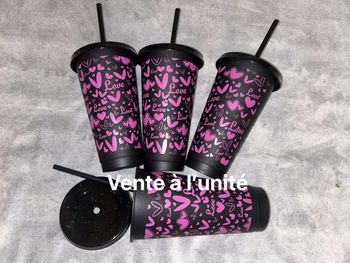 Grand gobelet à paille cœur love