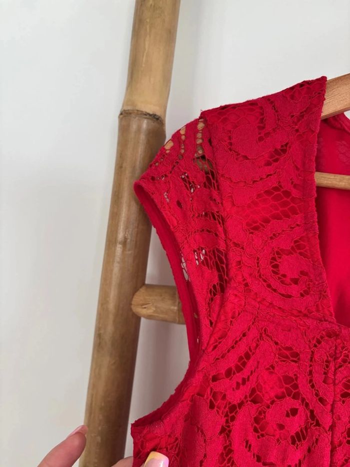Robe rouge dentelle esprit taille 38 / M - photo numéro 4