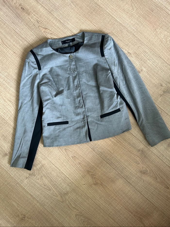 Blazer gris et noir Un Jour Ailleurs taille française 40 TBE - photo numéro 7