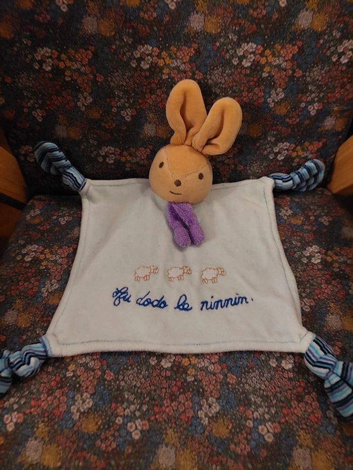 Nounours - doudou carré lapin