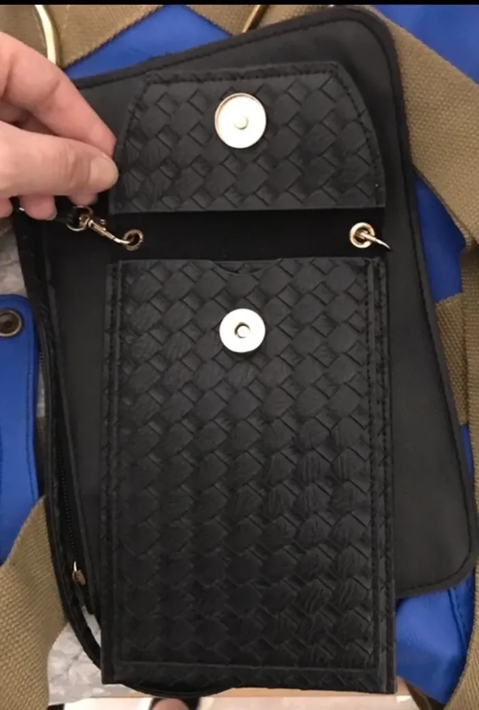 Pochettes en bandoulière cuir noir 10cm en largeur 20cm longueur - photo numéro 3