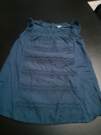 Robe bleu marine broderie Cyrillus 24 mois