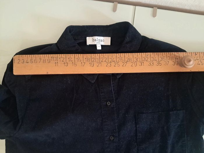 Balzac chemise velour noir cotelé T.36/38 - photo numéro 11
