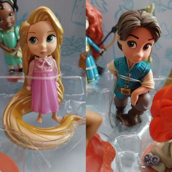 2 Figurines mini-animators Flynn Rider Raiponce Little Animators Disney
