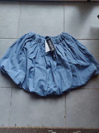 Jupe boule courte en jean bleue