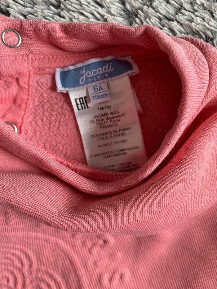 Sweat-shirt Jacadi rose - 6 ans - photo numéro 6