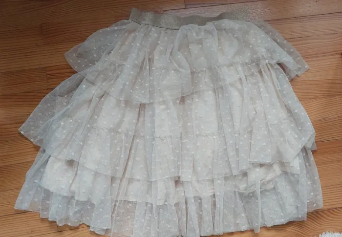 Jupe dentelle paillette voile tulle