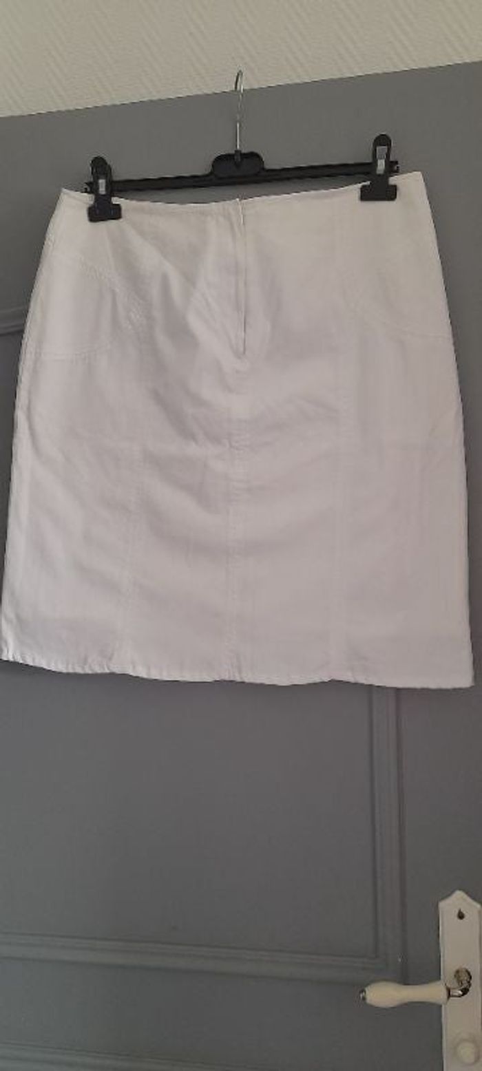 Jupe blanche en toile de coton