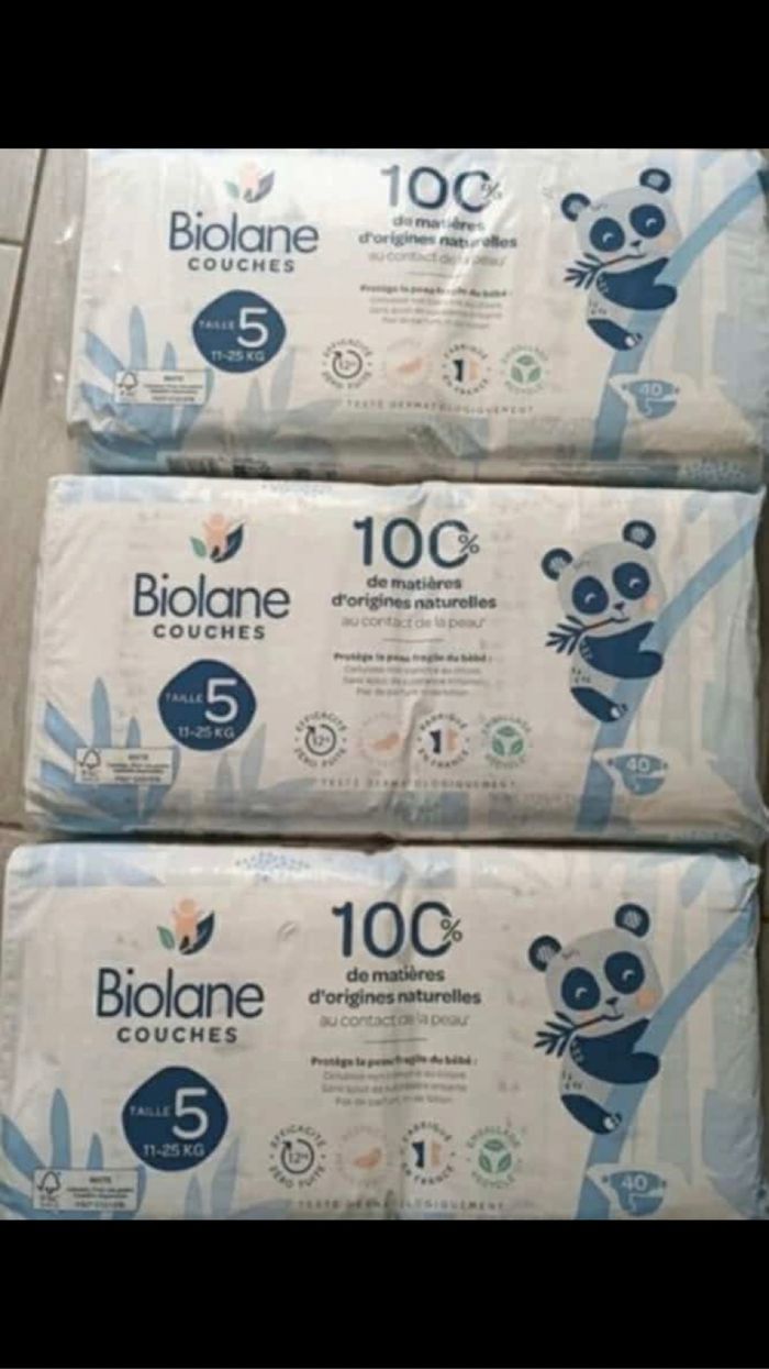 3 paquets de couches biolane taille 5