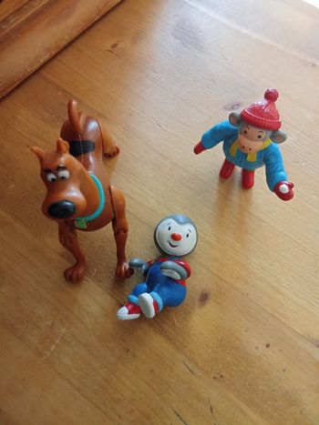 Lot de 3 figurines : Tchoupi, scoobydoo, popi