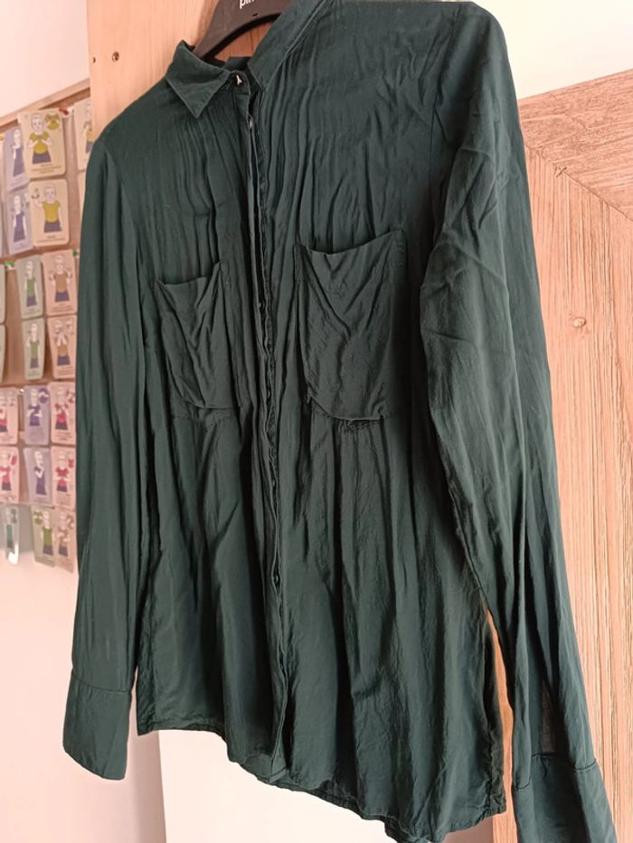 Chemise manches longues vert sapin - photo numéro 3