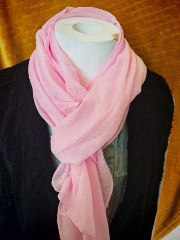 Écharpe paillettes - Rose Frais