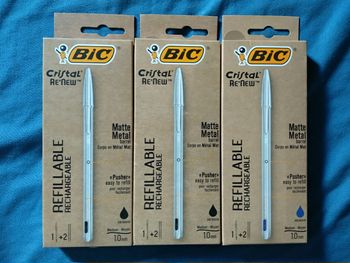 3 crayons BIC Cristal Re'New rechargeable Neufs