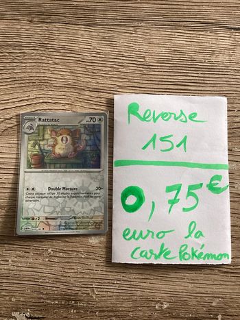 carte Pokémon rattatac reverse 020/165 EV3.5 collection 151 FR neuf sortie de booster