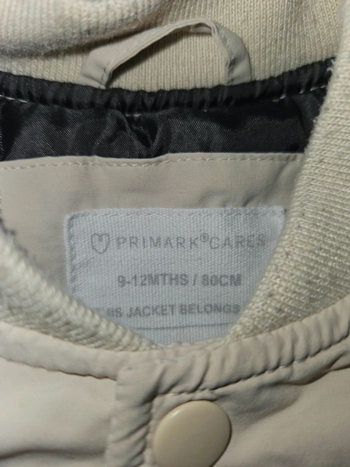 Manteau bombers crème taille 9-12 mois - photo numéro 3