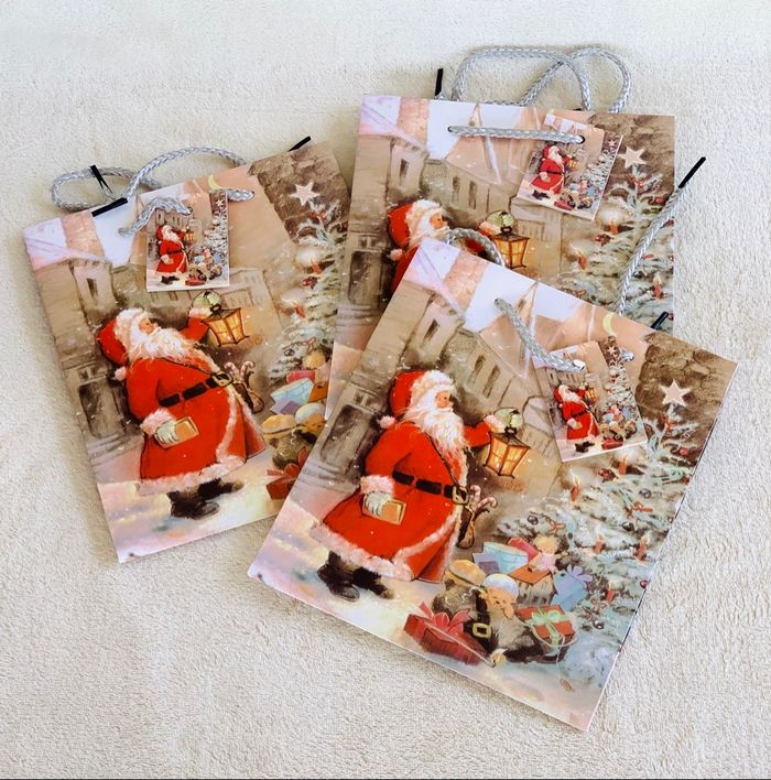 Lot de 3 petites pochettes Père Noel Vitrine Magique