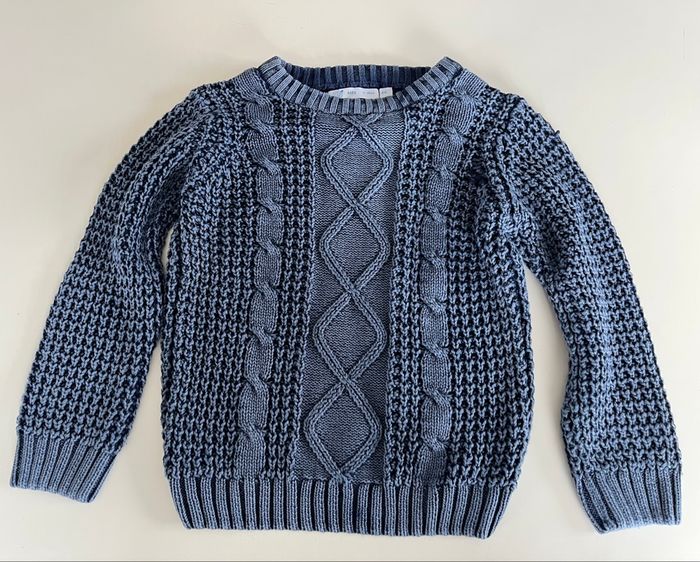 Pull enfant bleu torsadé 4 ans