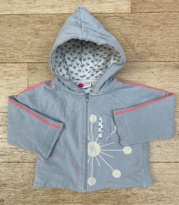 Gilet pull fermeture éclair capuche 2 ans