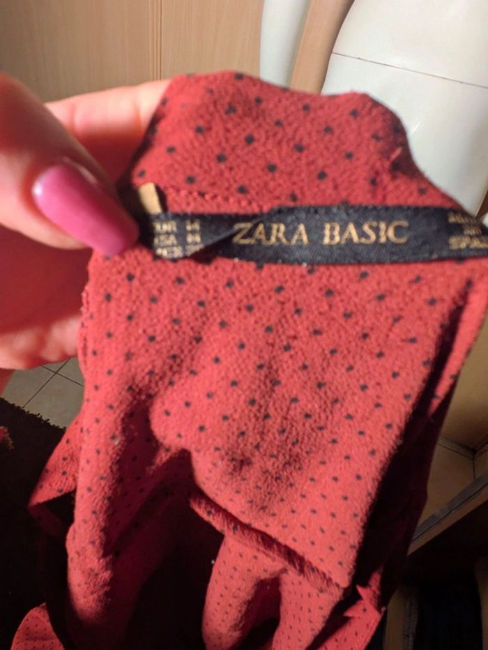 Blouse manche longue rouge poid et neuf zara - photo numéro 7