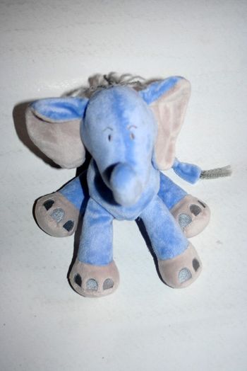 Doudou bleu éléphant Nicotoy 20cm