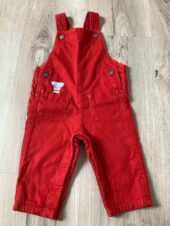 Salopette rouge sergent major 9 mois
