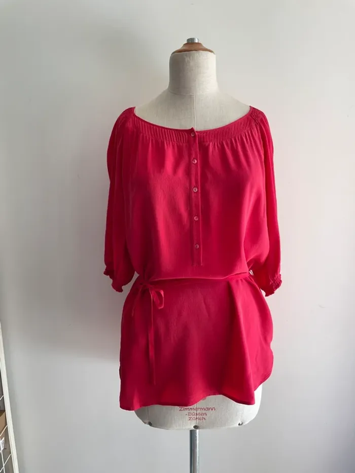 Blouse soie framboise Gérard Darel T.36 - photo numéro 2