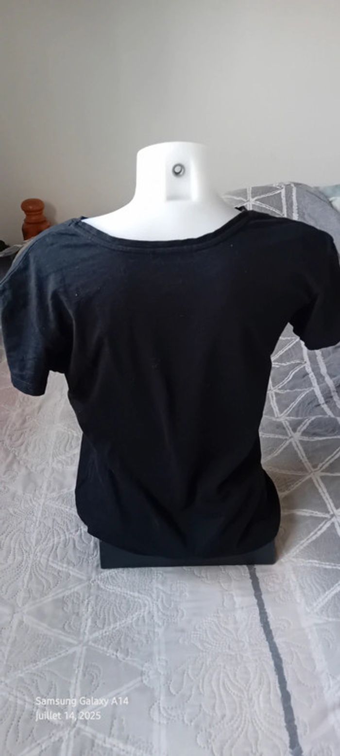 Haut noir motif fleurs avec broderies et clous femme S zara - photo numéro 8