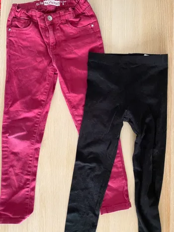 Pantalon jean slim legging bordeaux noir 6 ans fille extenso Kiabi