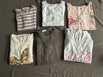 Lot de 6 t-shirts fille à manches longues 