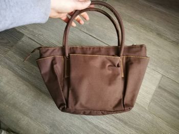 Sac à main marron en tissu