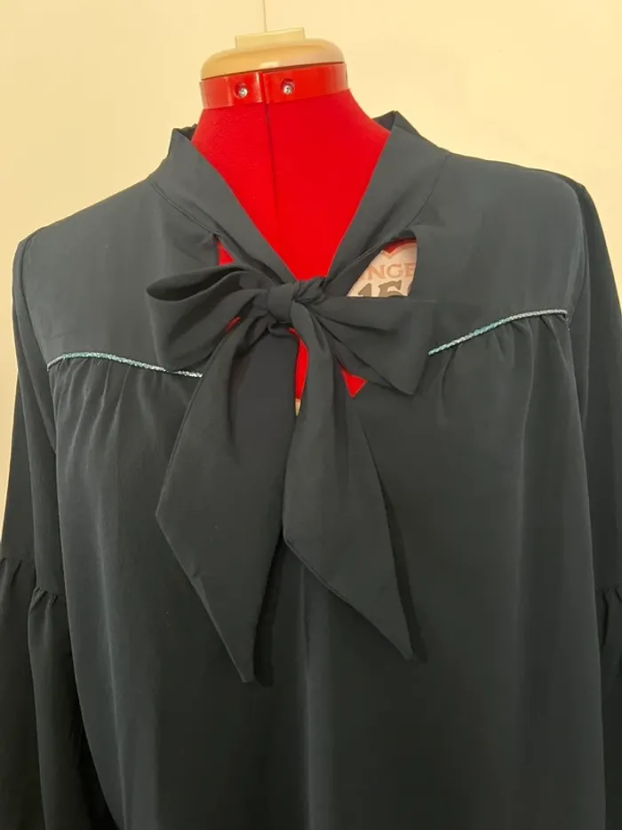 Blouse col lavaliere bleu marine Kaporal - photo numéro 2