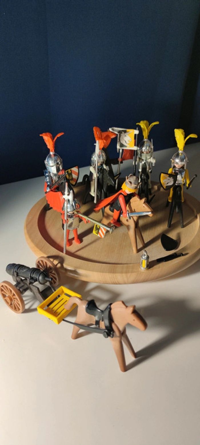 Playmobil vintage klicky lot les Chevaliers+le Roi+ canon - photo numéro 3