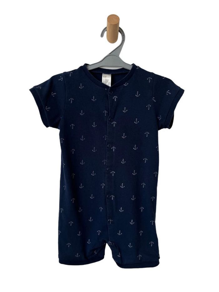 Combinaison courte bleu marine ancres - H&M 92cm (2-3ans)