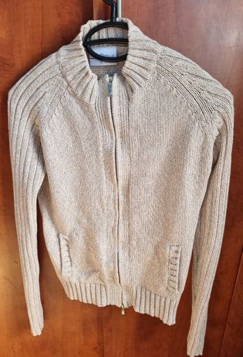 Gilet zippé beige à reflet blanc 12ans