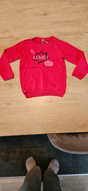 Pull léger à manches longues, rose fushia, Orchestra, taille 5 ans, peu mis