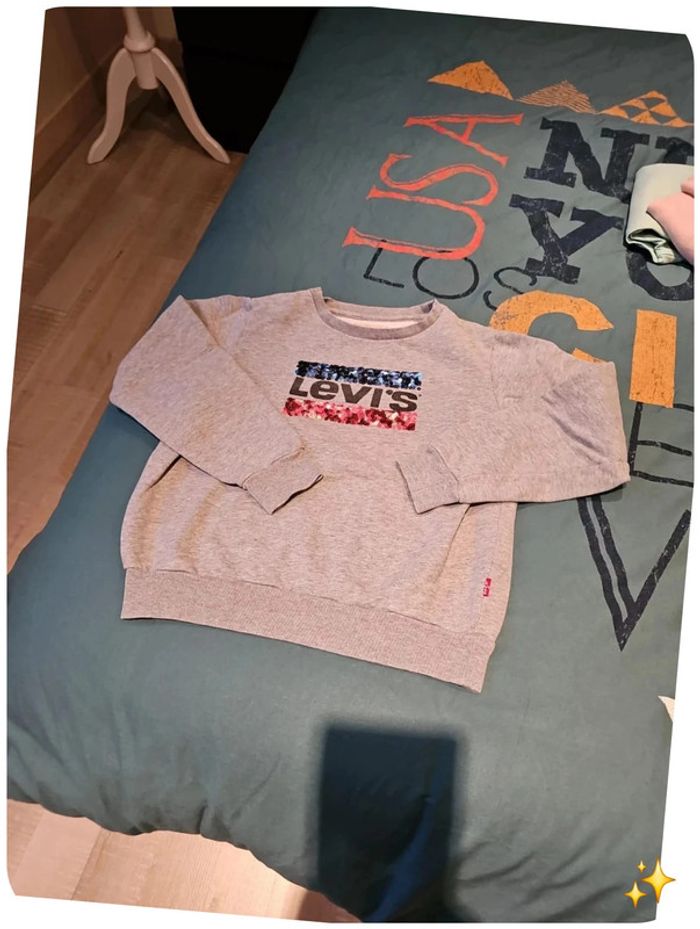 Sweat Levi's avec sequins 12 ans gris