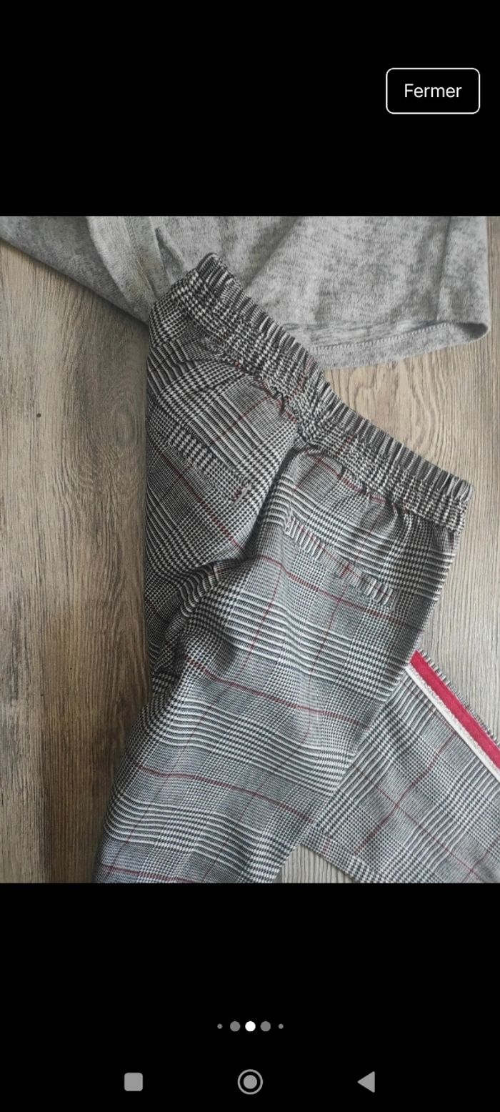 Lot habits fille avec pantalon neuf short t-shirt manches longues pull collants 4 ans - photo numéro 3