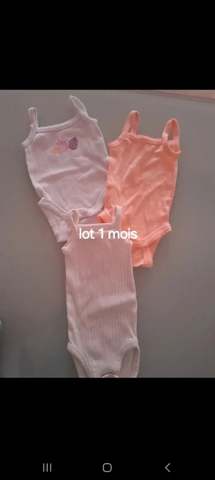 3 body fille débardeurs 1mois
