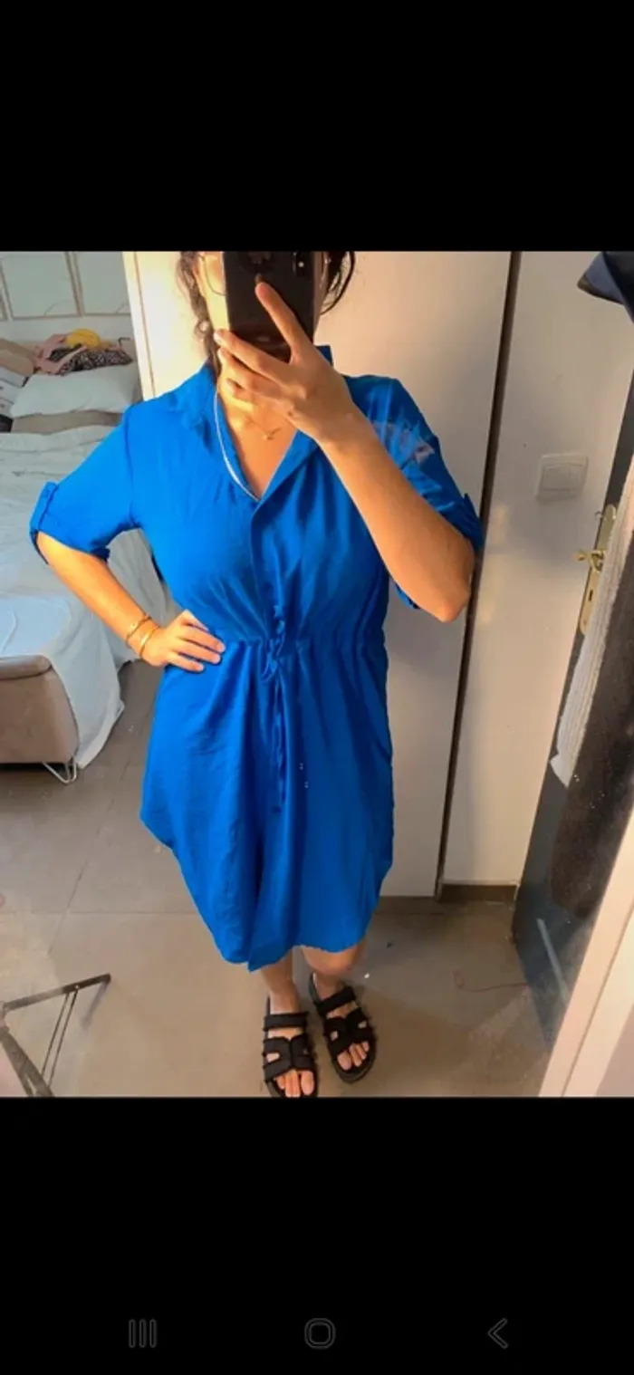 🌟 Robe Bleue Taille Unique - Style Élégant et Confortable