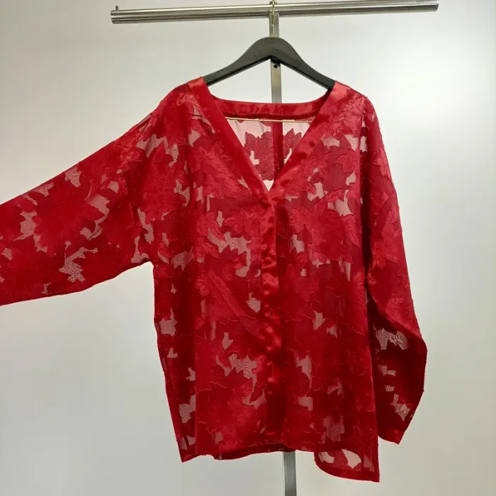 Chemisier inspiration kimono - Empiècement broderie - A442 - photo numéro 5