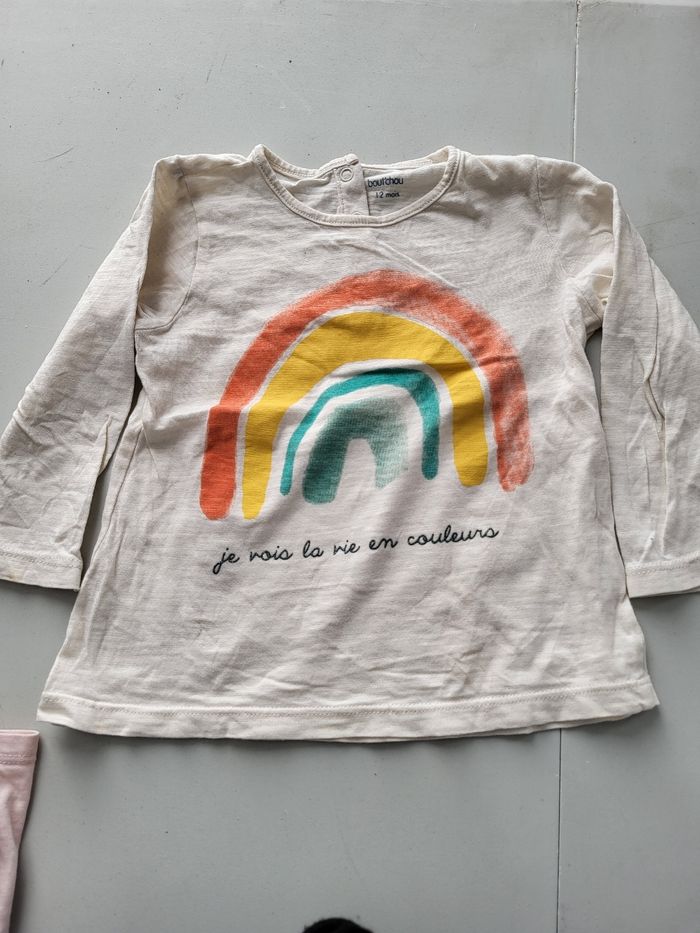 Lot de 2 tee shirt bout chou 12 mois - photo numéro 2