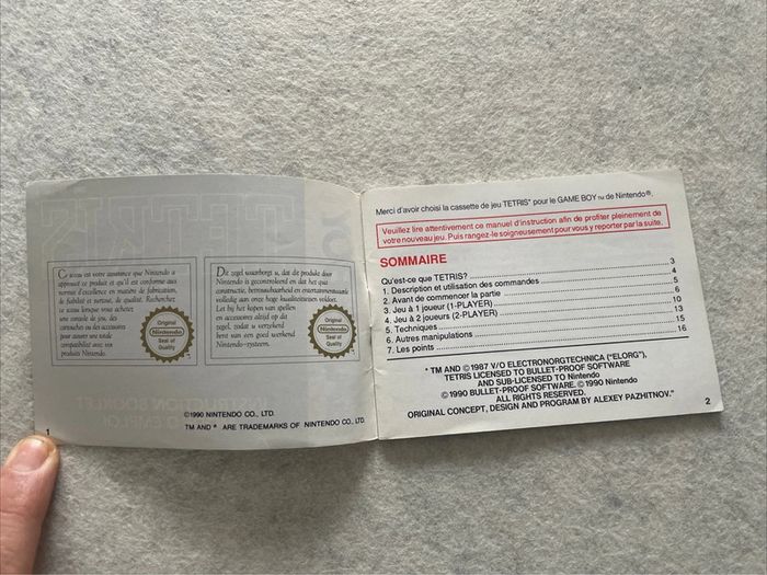 Notice Tetris Nintendo Game Boy FAH-3 - photo numéro 3