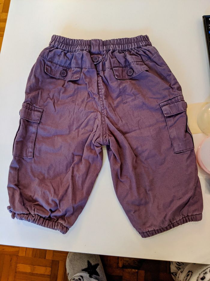 Pantalon d'hiver violet doublé Bout'chou 6 mois fille - photo numéro 2